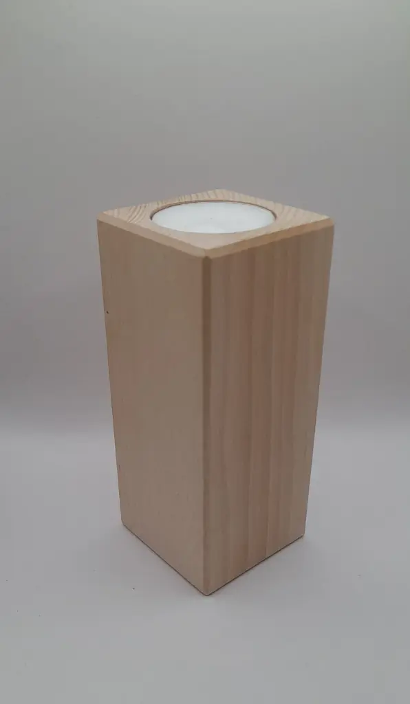 Houten theelichthouder 13cm