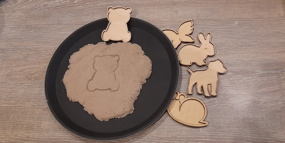 Houten set zandstempels (Dieren)