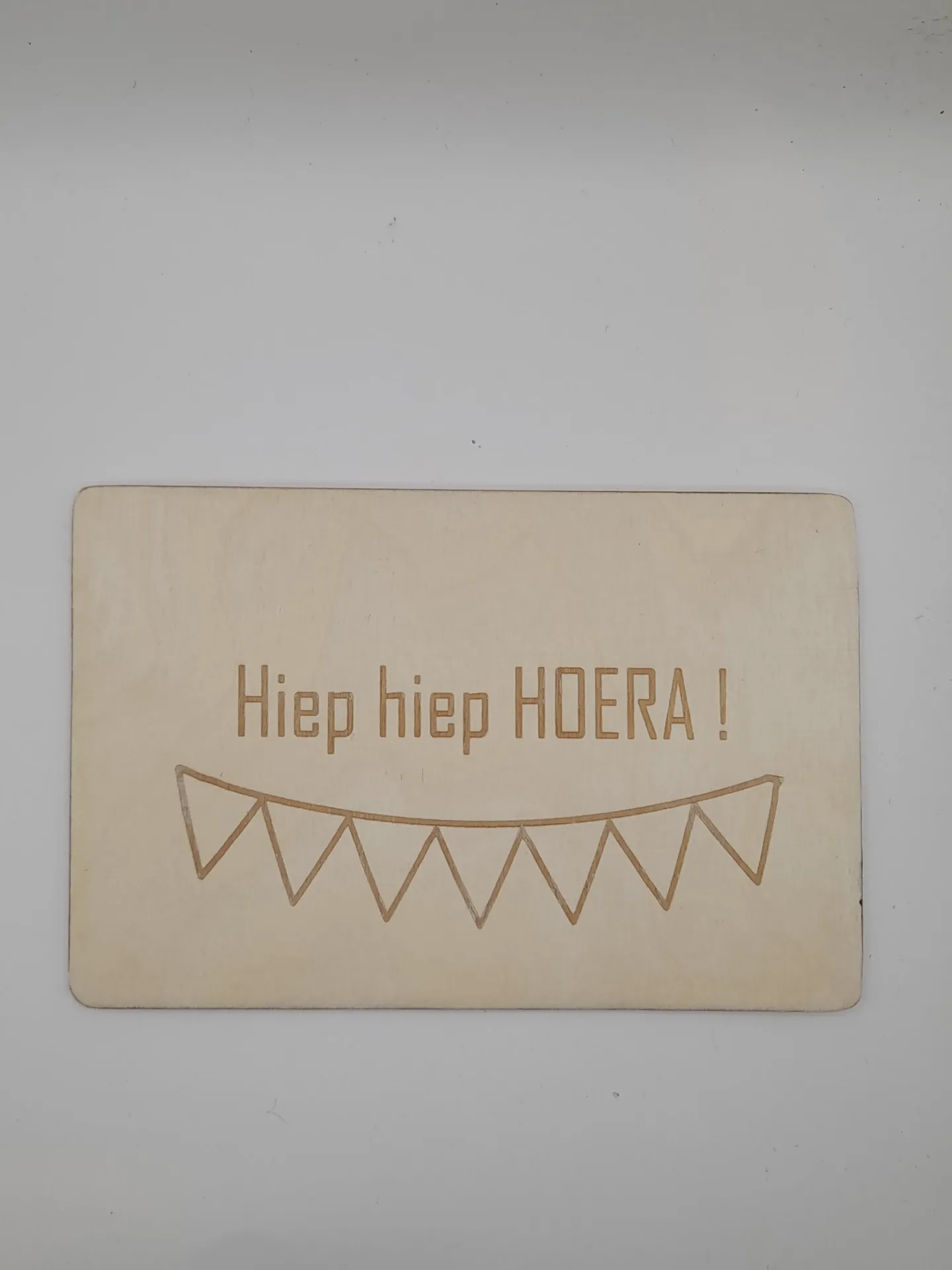 Wenskaart 'Hiep hiep Hoera'